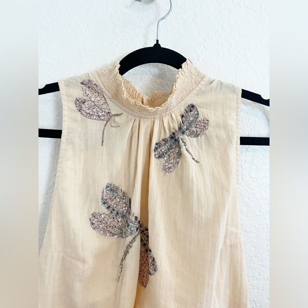 Free People “The garden embroidered crop top” Large. NWT - Picture 6 of 10